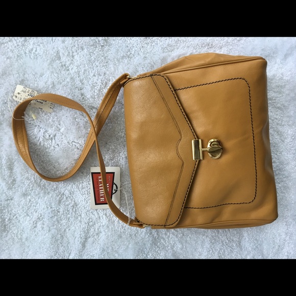 New MR LEATHER Yellow Leather Shoulder Handbag - Picture 1 of 8